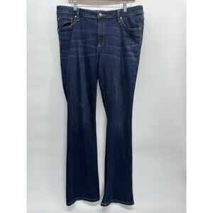 Simply Vera Vera Wang Jeans Womens 16 Boot Cut Dark Blue Pants Mid Rise Denim